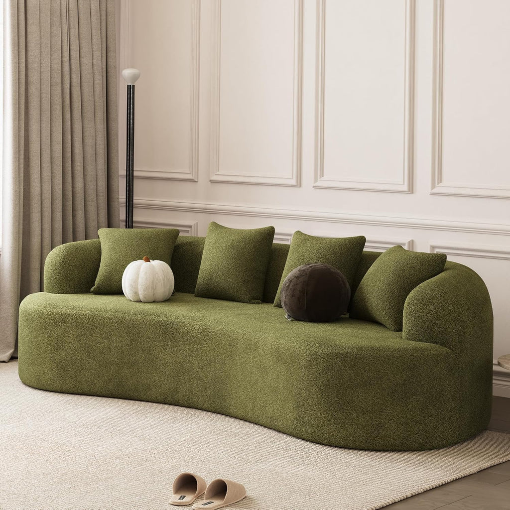 Chenille Boucle 4-Seater Curved Cloud Sofa