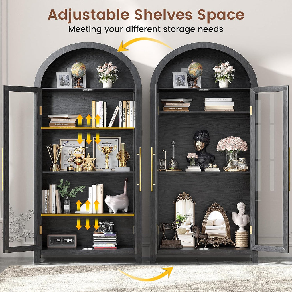 LVSOMT Arched Curio Cabinet