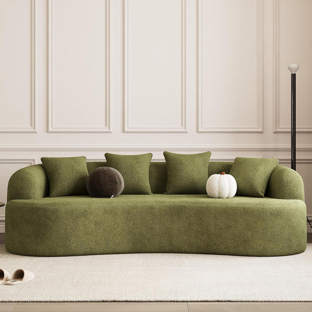 Chenille Boucle 4-Seater Curved Cloud Sofa