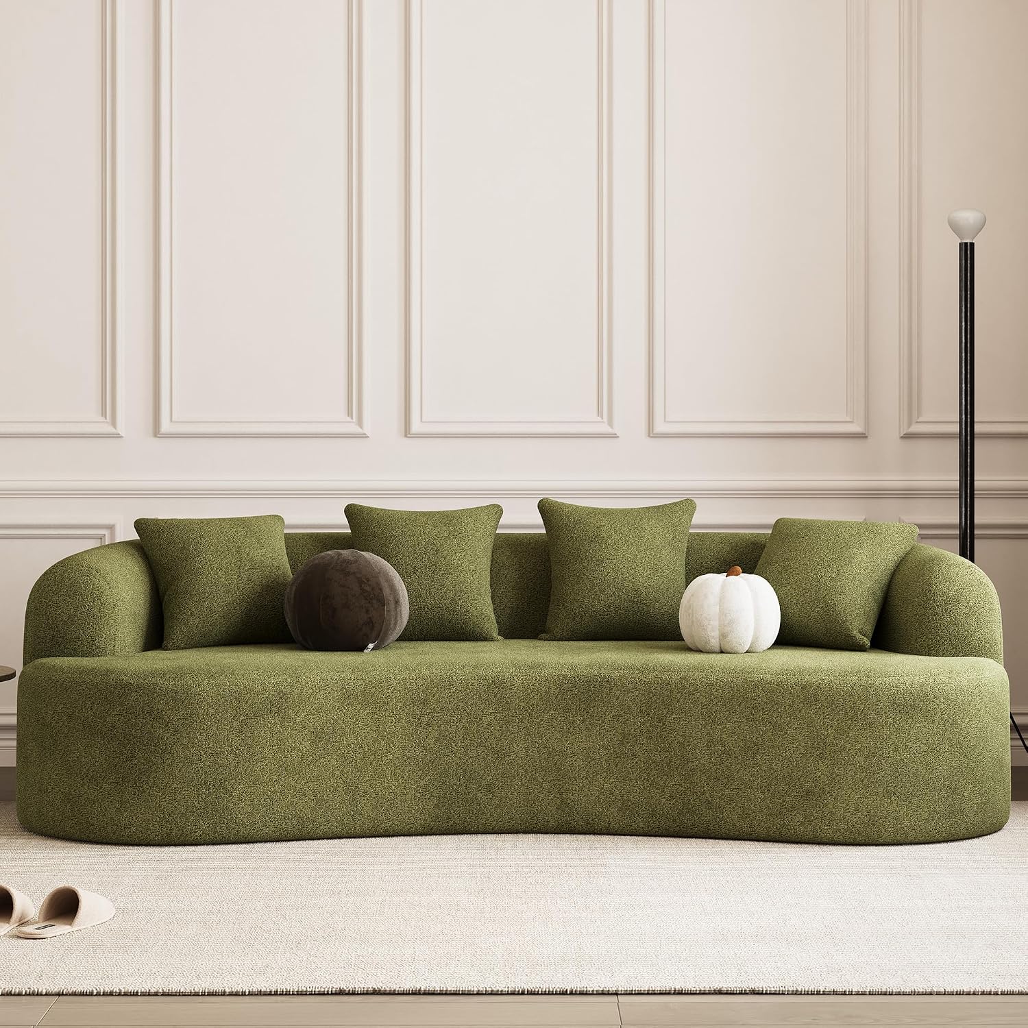 Chenille Boucle 4-Seater Curved Cloud Sofa