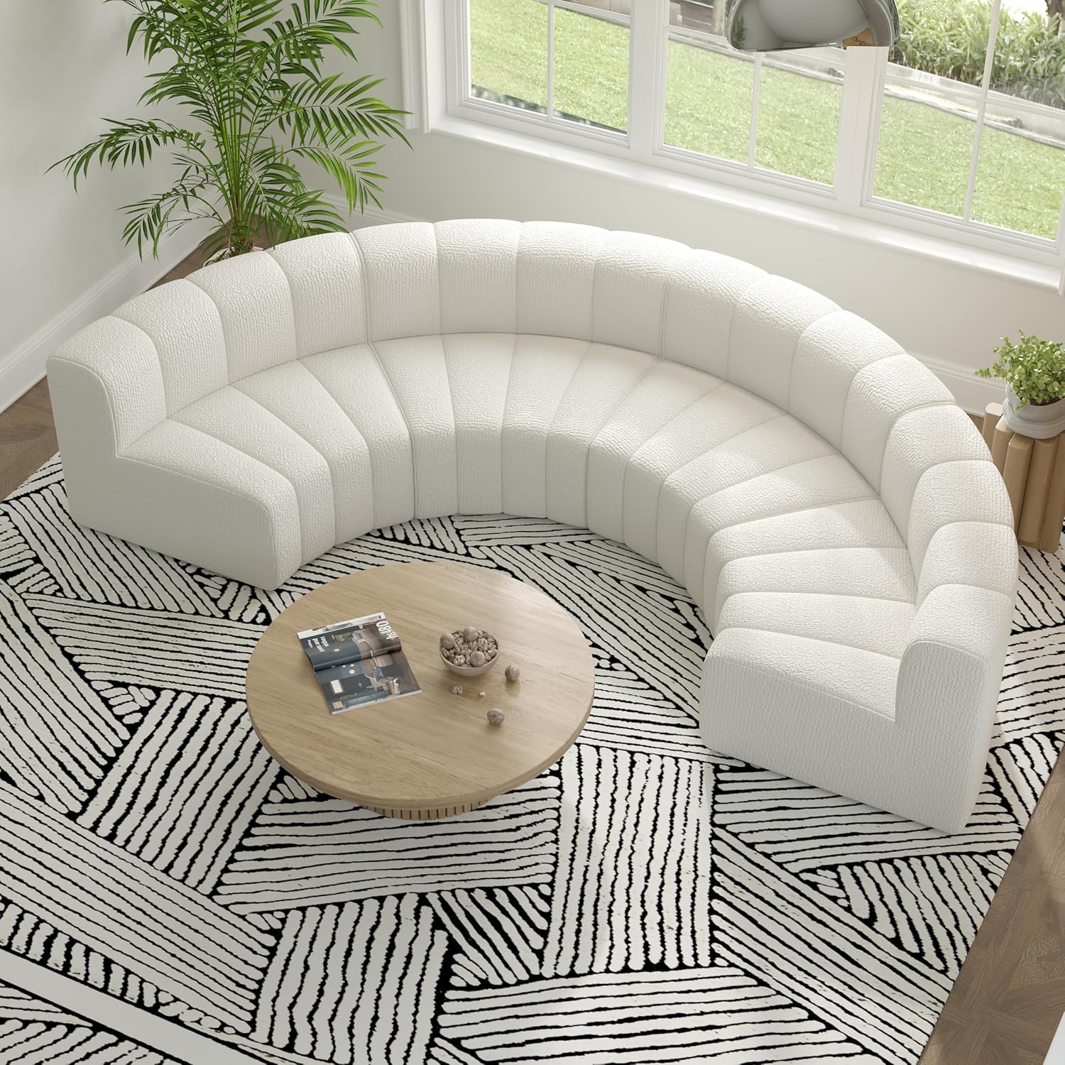 Velvet Curved 4 Seater Modular Sofa