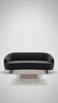 Velvet Curved Sofa In Deep Citrine